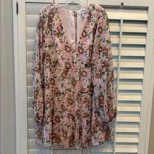 Vibrant Floral V-Neck Dress By Fourteenth Place